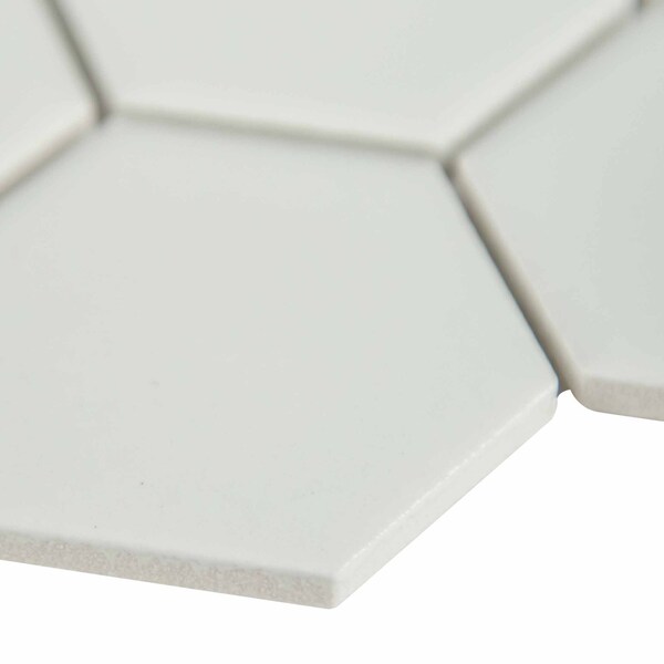 Msi Retro Bianco Hexagon 12.6 In. X 11.02 In. X 6Mm Glossy Porcelain Mesh-Mounted Mosaic Tile, 15PK - ZOR-MD-0232