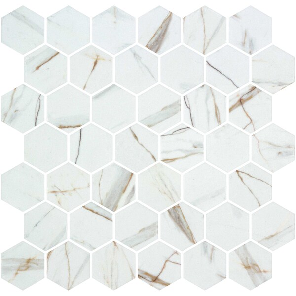 Andova Tiles ANDOVA TILES Sculpt 2" x 2" Glass Honeycomb Mosaic Wall & Floor Tile - ANDSCU548
