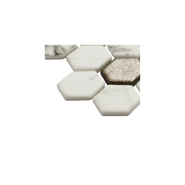 Daltile Uptown Glass 1in Hexagon Mosaic, 16.92 SQFT Per Carton, 18PK - UP281HEXMS1P