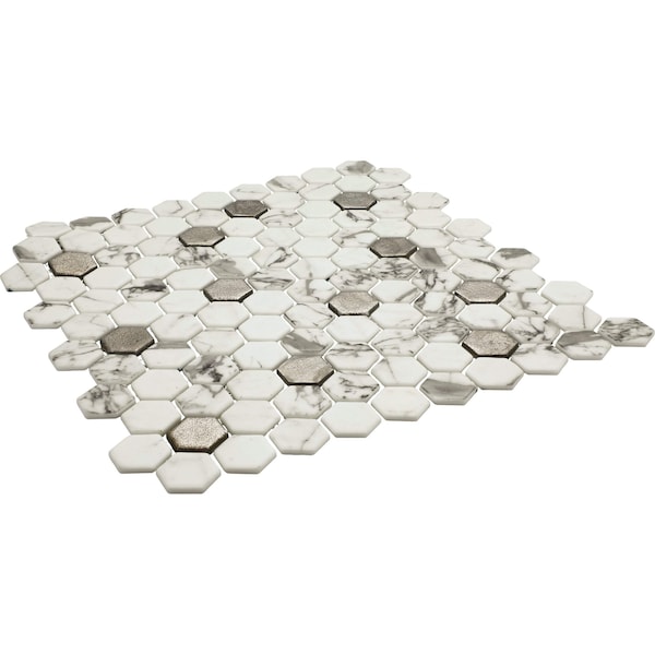 Daltile Uptown Glass 1in Hexagon Mosaic, 16.92 SQFT Per Carton, 18PK - UP281HEXMS1P