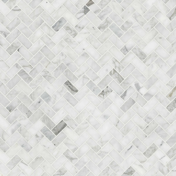 Msi Calacatta Cressa Herringbone 12 In. X 12 In. X 10 Mm Honed Marble Mesh-Mounted Mosaic Tile, 10PK - ZOR-MD-0140