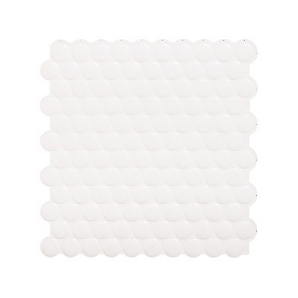 Smart Tiles Smart Tiles 8.95 in. W X 8.98 in. L White Glazed Vinyl Adhesive Wall Tile 4 pc - SM1184G-04-QG