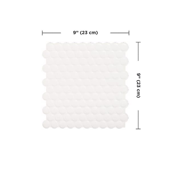 Smart Tiles Smart Tiles 8.95 in. W X 8.98 in. L White Glazed Vinyl Adhesive Wall Tile 4 pc - SM1184G-04-QG