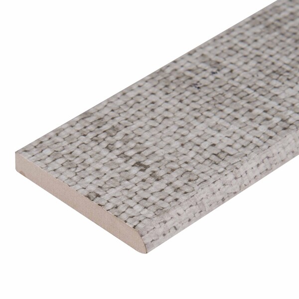 Msi Tektile Crosshatch Gray Bullnose 3 In. X 24 In. Glazed Porcelain Wall Tile, 14PK - ZOR-PT-TR-0154