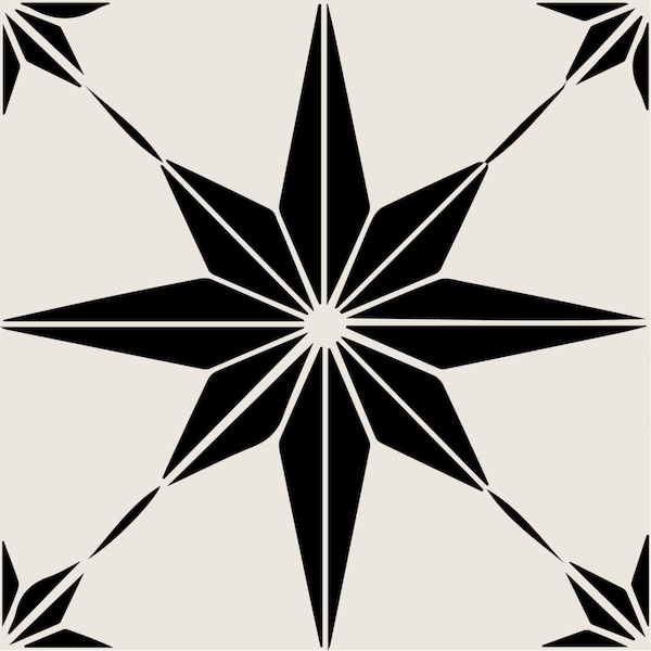 Articulos Para El Hogar 7 x 7 in. Black & White Mono Cross Peel & Stick Tiles - AR3096069