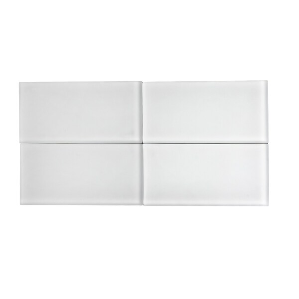 Apollo Tile 3X6 Frosted Soft White Subway Glass Tile 5 Sq.Ft., 40PK - APLA99066M36EC100