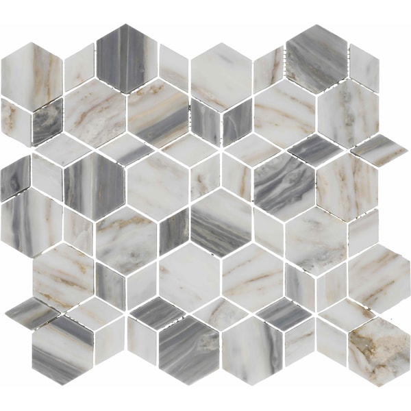 Daltile Gamma Natural Stone Hypnotic XL Wall and Floor Mosaic Tile, 10PK - M340HYPNTXLMSHN