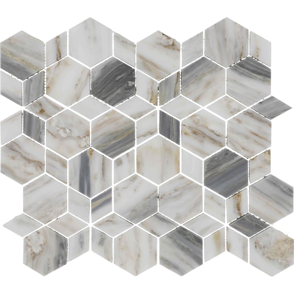 Daltile Gamma Natural Stone Hypnotic XL Wall and Floor Mosaic Tile, 10PK - M340HYPNTXLMSHN