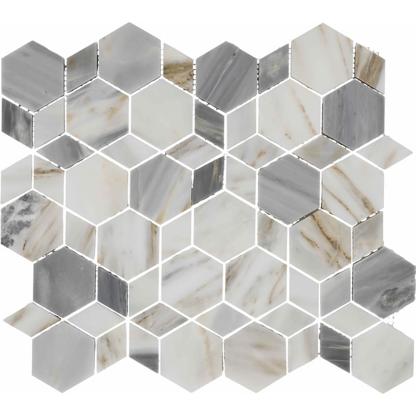 Daltile Gamma Natural Stone Hypnotic XL Wall and Floor Mosaic Tile, 10PK - M340HYPNTXLMSHN