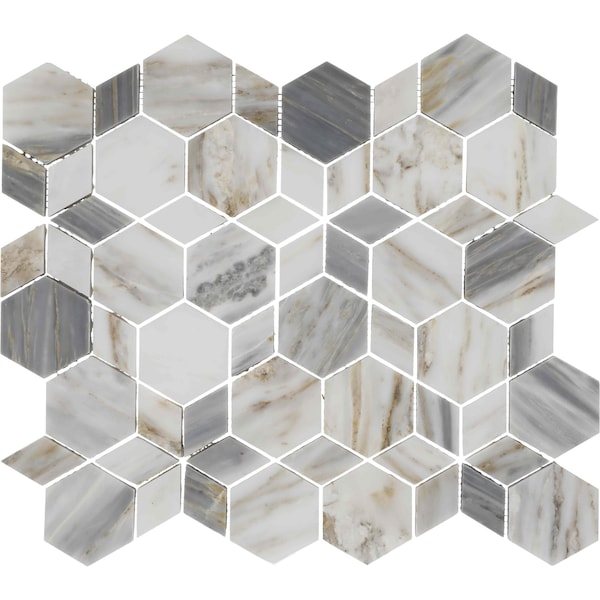 Daltile Gamma Natural Stone Hypnotic XL Wall and Floor Mosaic Tile, 10PK - M340HYPNTXLMSHN