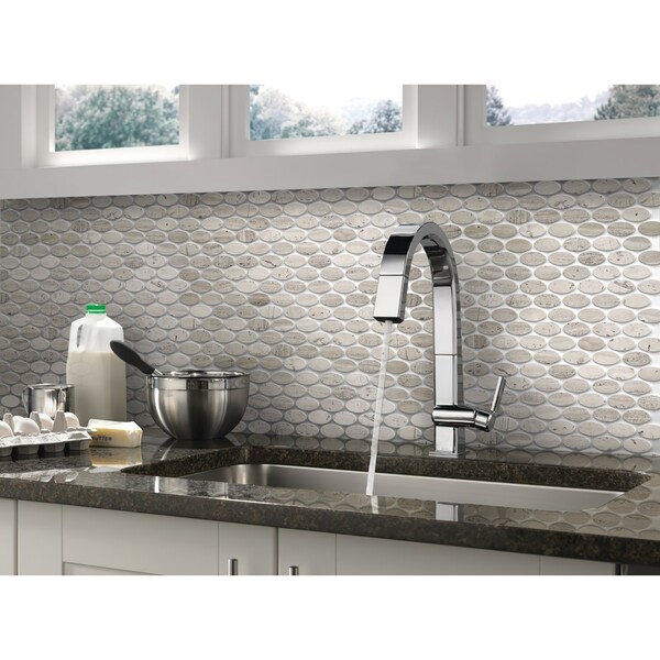 Apollo Tile Ashen Grey Oval 4.51 sq.ft 11.2"x11.6" Marble Mosaic Tile - APLSV99OV1EC42