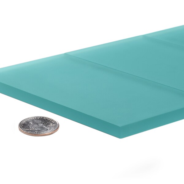 Apollo Tile Sample of 3X6 Frosted Aquamarine Subway Glass Tile 5 Sq.Ft. - APLA99041M36EC108 SAMPLE