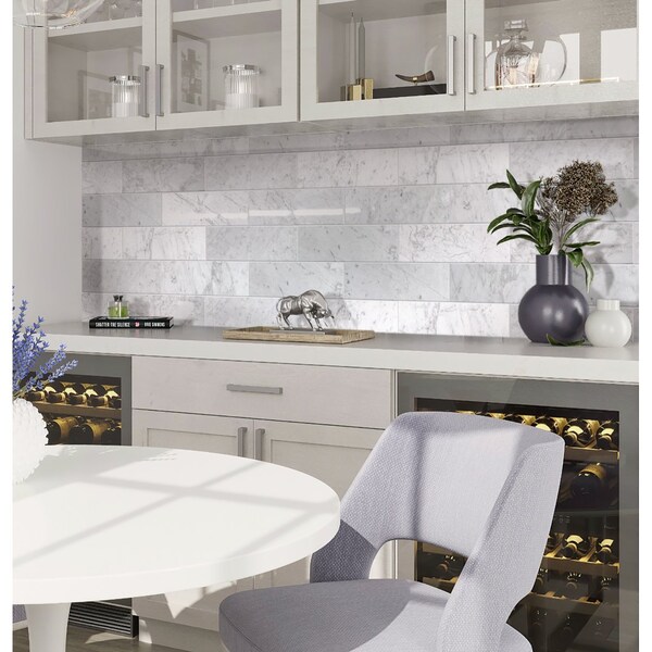 Apollo Tile 4X12 Carrara White Polished Subway Tile 5 Sq.Ft, 15PK - APLFCA99412PEC81