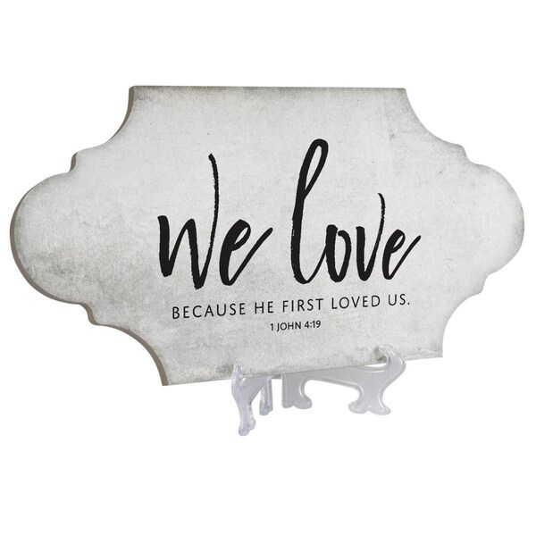 Cottage Garden We Love Because He First 1 John 4-19 Ceramic Tile - TLAB8SW