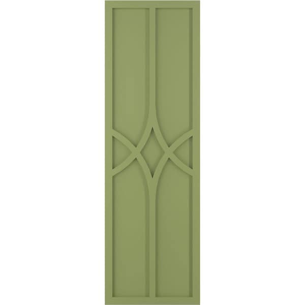 Ekena Millwork True Fit PVC Cedar Park Fixed Mount Shutters, Moss Green, 12W x 57H, PR - TFP001CP12X057MG