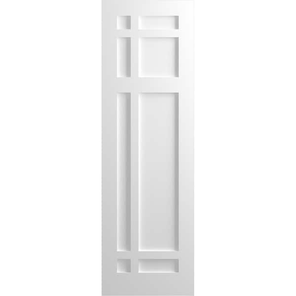 Ekena Millwork True Fit PVC San Juan Capistrano Mission Style Fixed Mount Shutters, Unfinished, 15W x 70H, PR - TFP001SJ15X070UN