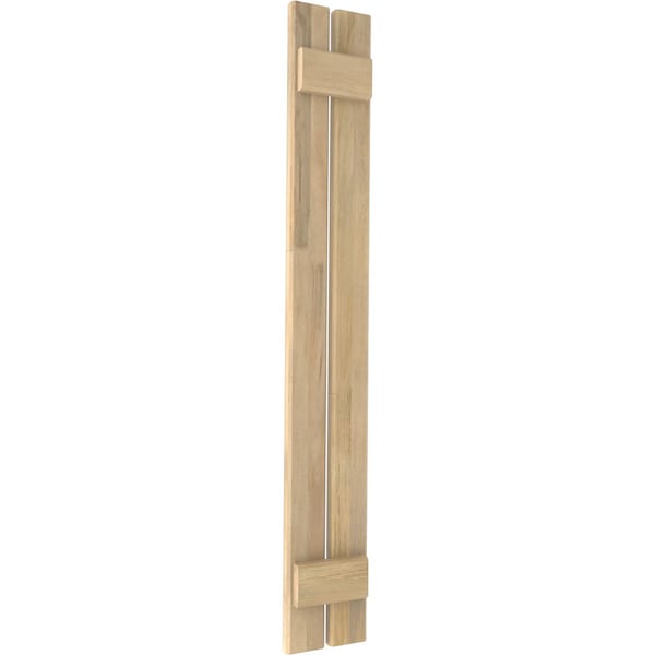Ekena Millwork Americraft 2-Board (2 Batten) Exterior Real Wood Spaced Board-n-Batten Shutters, ARW101SB207X38UNH, PR - ARW101SB207X38UNH