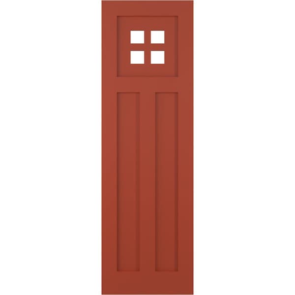 Ekena Millwork True Fit PVC San Antonio Mission Style Fixed Mount Shutters, Colorful Leaves, 15W x 57H, PR - TFP001ST15X057CL