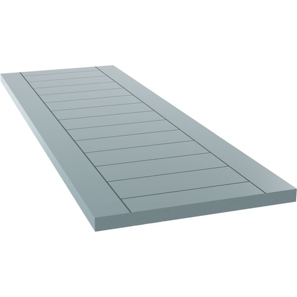 Ekena Millwork True Fit PVC Horizontal Slat Framed Modern Style Fixed Mount Shutters, Peaceful Blue, 15W x 48H, PR - TFP001HF15X048SB