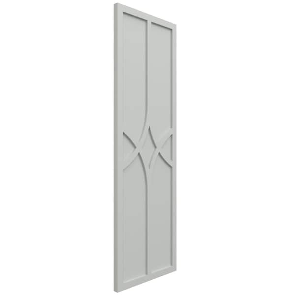Ekena Millwork True Fit PVC Cedar Park Fixed Mount Shutters, Hailstorm Gray, 15W x 74H, PR - TFP001CP15X074ST