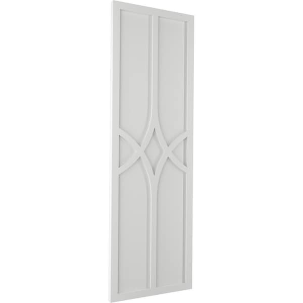 Ekena Millwork True Fit PVC Cedar Park Fixed Mount Shutters, Hailstorm Gray, 15W x 74H, PR - TFP001CP15X074ST