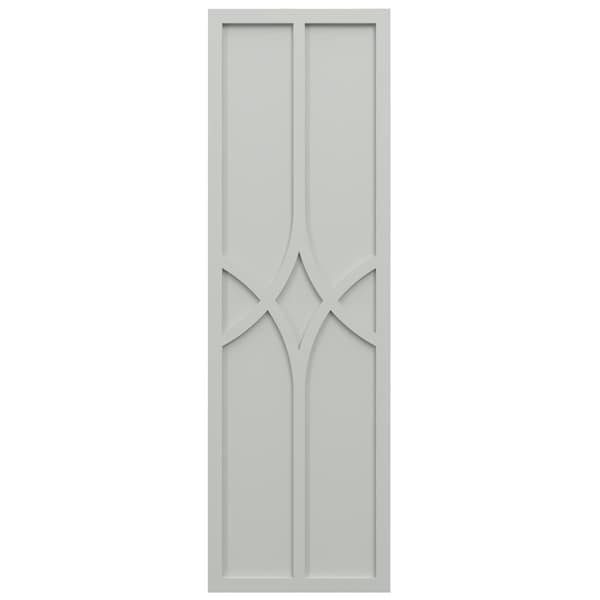 Ekena Millwork True Fit PVC Cedar Park Fixed Mount Shutters, Hailstorm Gray, 15W x 74H, PR - TFP001CP15X074ST