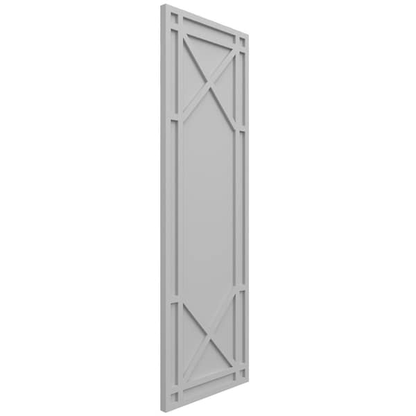 Ekena Millwork True Fit PVC Bungalow Fixed Mount Shutters, Primed, 18"W x 73"H - TFP001BG18X073PR