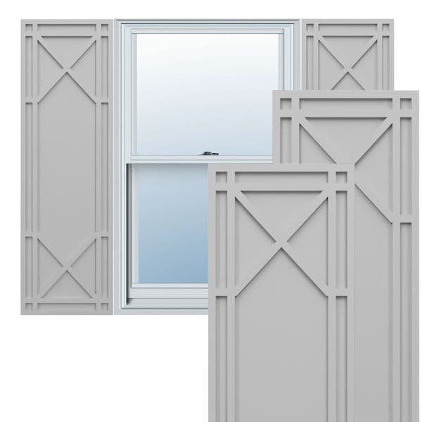 Ekena Millwork True Fit PVC Bungalow Fixed Mount Shutters, Primed, 18"W x 73"H - TFP001BG18X073PR