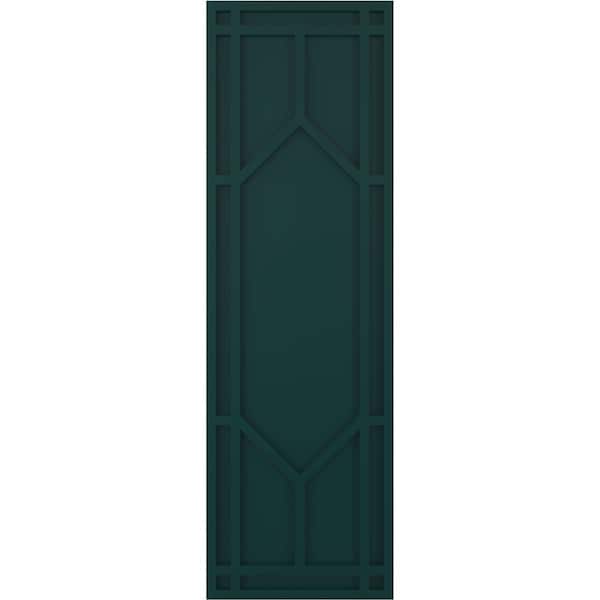 Ekena Millwork True Fit PVC Shaker Fixed Mount Shutters, Thermal Green, 12W x 76H, PR - TFP001SK12X076FG