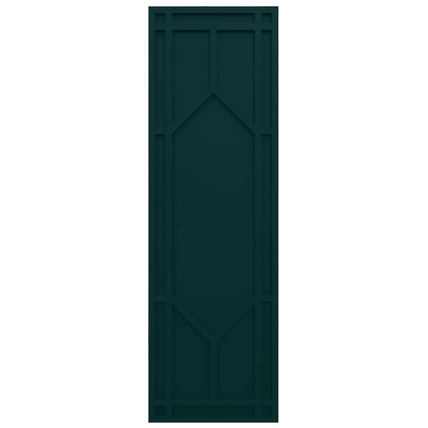 Ekena Millwork True Fit PVC Shaker Fixed Mount Shutters, Thermal Green, 12W x 76H, PR - TFP001SK12X076FG