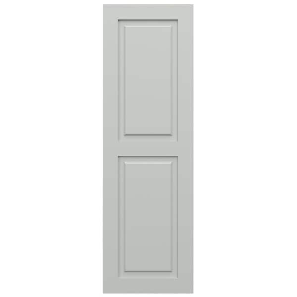 Ekena Millwork True Fit PVC Two Equal Raised Panel Shutters, Hailstorm Gray, 18W x 74H, PR - TFP101RPF18X074ST