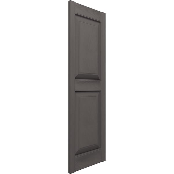 Ekena Millwork Mid-America Vinyl, TailorMade Two Equal Panels, Raised Panel Shutters, P21266018, PR - P21266018