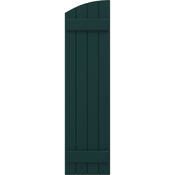 Ekena Millwork Americraft 4-Board (2 Batten) Wood Joined Board-n-Batten Shutters w/Ellipt Top, ARW101BE414X78FGH, PR - ARW101BE414X78FGH