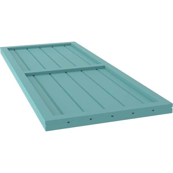 Ekena Millwork Americraft 6-Board Exterior Wood 2 Equal Panel Framed Board-n-Batten Shutters, ARW101BF621X74PTH, PR - ARW101BF621X74PTH