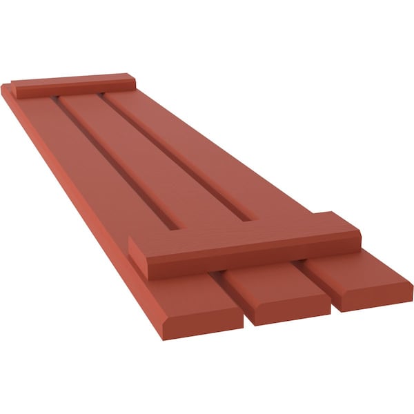 Ekena Millwork Americraft 3-Board (2 Batten) Exterior Real Wood Spaced Board-n-Batten Shutters, ARW101SB311X41CLH, PR - ARW101SB311X41CLH