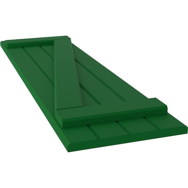 Ekena Millwork Americraft 4-Board (2 Batten) Wood Joined Board-n-Batten Shutters w/ Z-Bar, ARW102BB414X39HGH, PR - ARW102BB414X39HGH