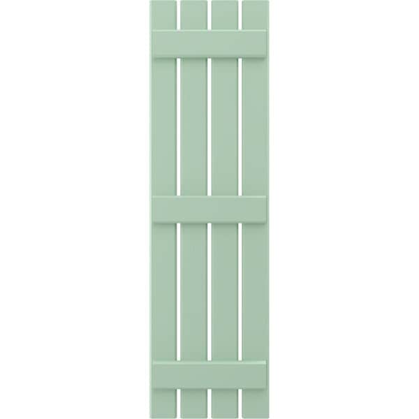 Ekena Millwork Americraft 4-Board (3 Batten) Exterior Real Wood Spaced Board-n-Batten Shutters, ARW401SB415X77SGH, PR - ARW401SB415X77SGH