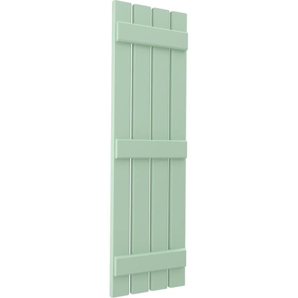 Ekena Millwork Americraft 4-Board (3 Batten) Exterior Real Wood Spaced Board-n-Batten Shutters, ARW401SB415X77SGH, PR - ARW401SB415X77SGH