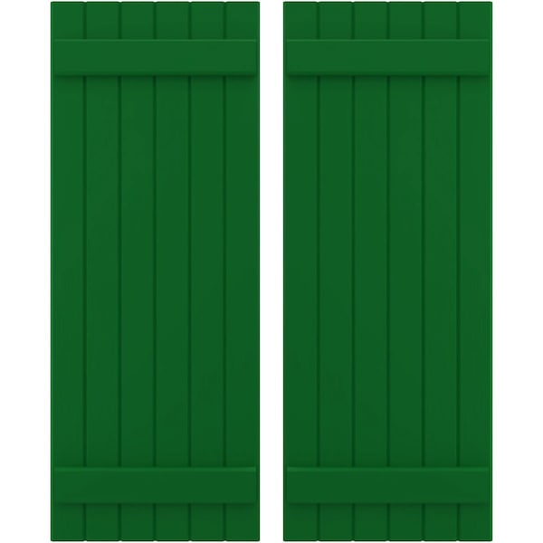Ekena Millwork Americraft 6-Board (2 Batten) Exterior Real Wood Joined Board-n-Batten Shutters, ARW101BB621X72HGH, PR - ARW101BB621X72HGH