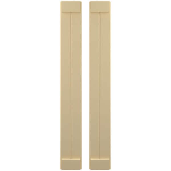 Ekena Millwork Americraft 2-Board Exterior Wood Joined Board-n-Batten Shutters w/ End Batten, ARW103BB207X42NTH, PR - ARW103BB207X42NTH