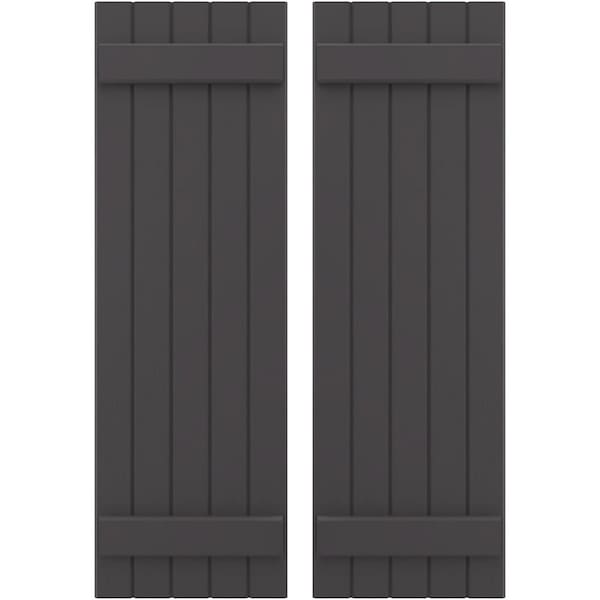Ekena Millwork Americraft 5-Board (2 Batten) Exterior Real Wood Joined Board-n-Batten Shutters, ARW101BB518X70SMH, PR - ARW101BB518X70SMH
