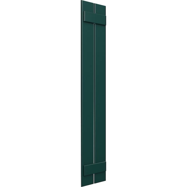 Ekena Millwork True Fit PVC Two Board Spaced Board-n-Batten Shutters, Thermal Green, 11 1/4W x 25H, PR - TFP101SBF11X025FG