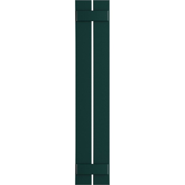 Ekena Millwork True Fit PVC Two Board Spaced Board-n-Batten Shutters, Thermal Green, 11 1/4W x 25H, PR - TFP101SBF11X025FG