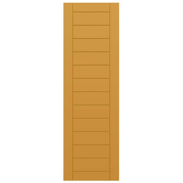 Ekena Millwork True Fit PVC Horizontal Slat Framed Modern Style Fixed Mount Shutters, Turmeric, 15W x 46H, PR - TFP001HF15X046TU