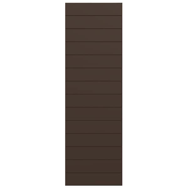 Ekena Millwork True Fit PVC Horizontal Slat Modern Style Fixed Mount Shutters, Raisin Brown, 18W x 35H, PR - TFP001HZ18X035TB