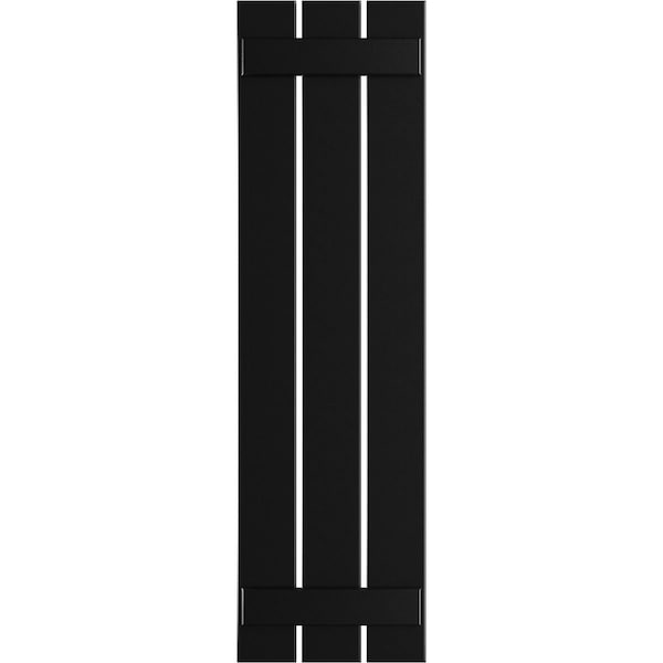Ekena Millwork True Fit PVC Three Board Spaced Board-n-Batten Shutters, Black, 17 1/8W x 30H, PR - TFP101SBF17X030BL