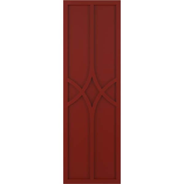 Ekena Millwork True Fit PVC Cedar Park Fixed Mount Shutters, Pepper Red, 15W x 59H, PR - TFP001CP15X059MR