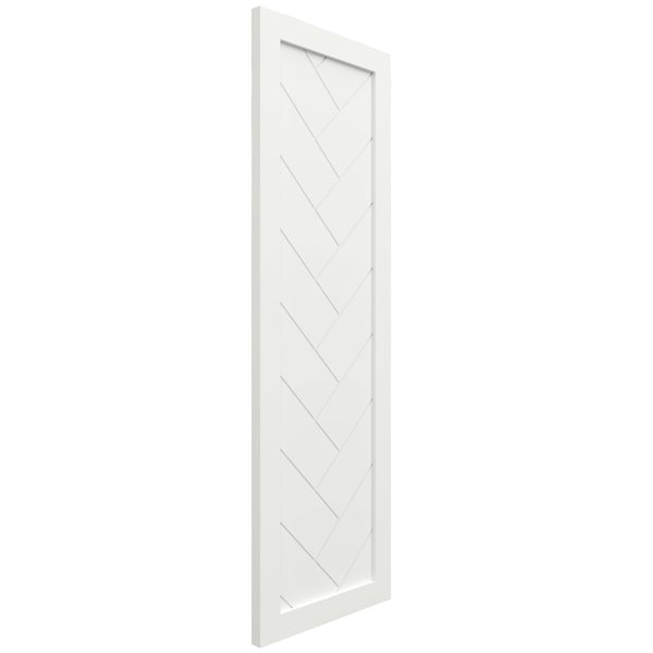 Ekena Millwork True Fit PVC Single Panel Herringbone Modern Style Fixed Mount Shutters, Unfinished, 15W x 58H, PR - TFP001HB15X058UN