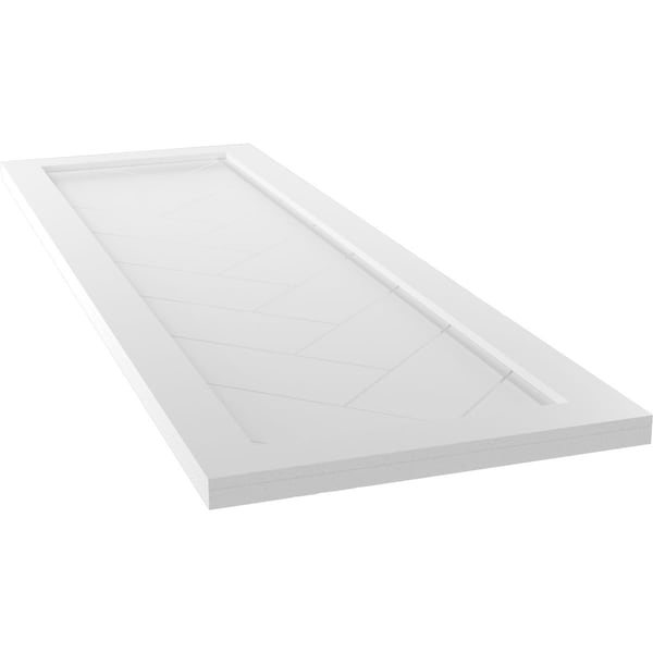 Ekena Millwork True Fit PVC Single Panel Herringbone Modern Style Fixed Mount Shutters, Unfinished, 15W x 58H, PR - TFP001HB15X058UN