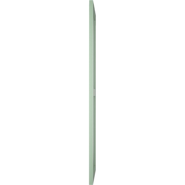 Ekena Millwork True Fit PVC Two Panel Chevron Modern Style Fixed Mount Shutters, Track Green, 15W x 79H, PR - TFP101CV15X079TG